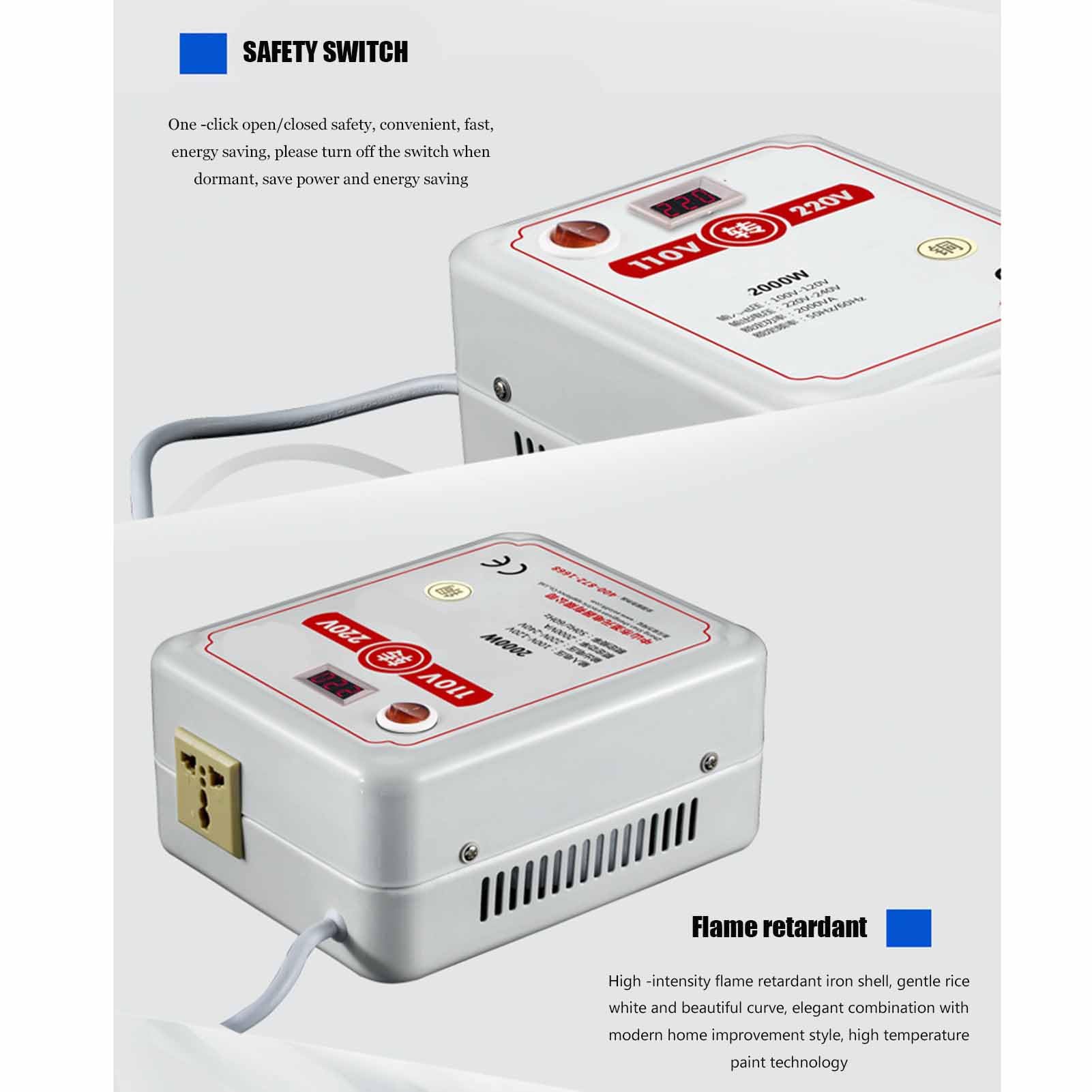 Amazon.co.jp: 2000W 電圧コンバーター変圧器、110V への 220V 電圧