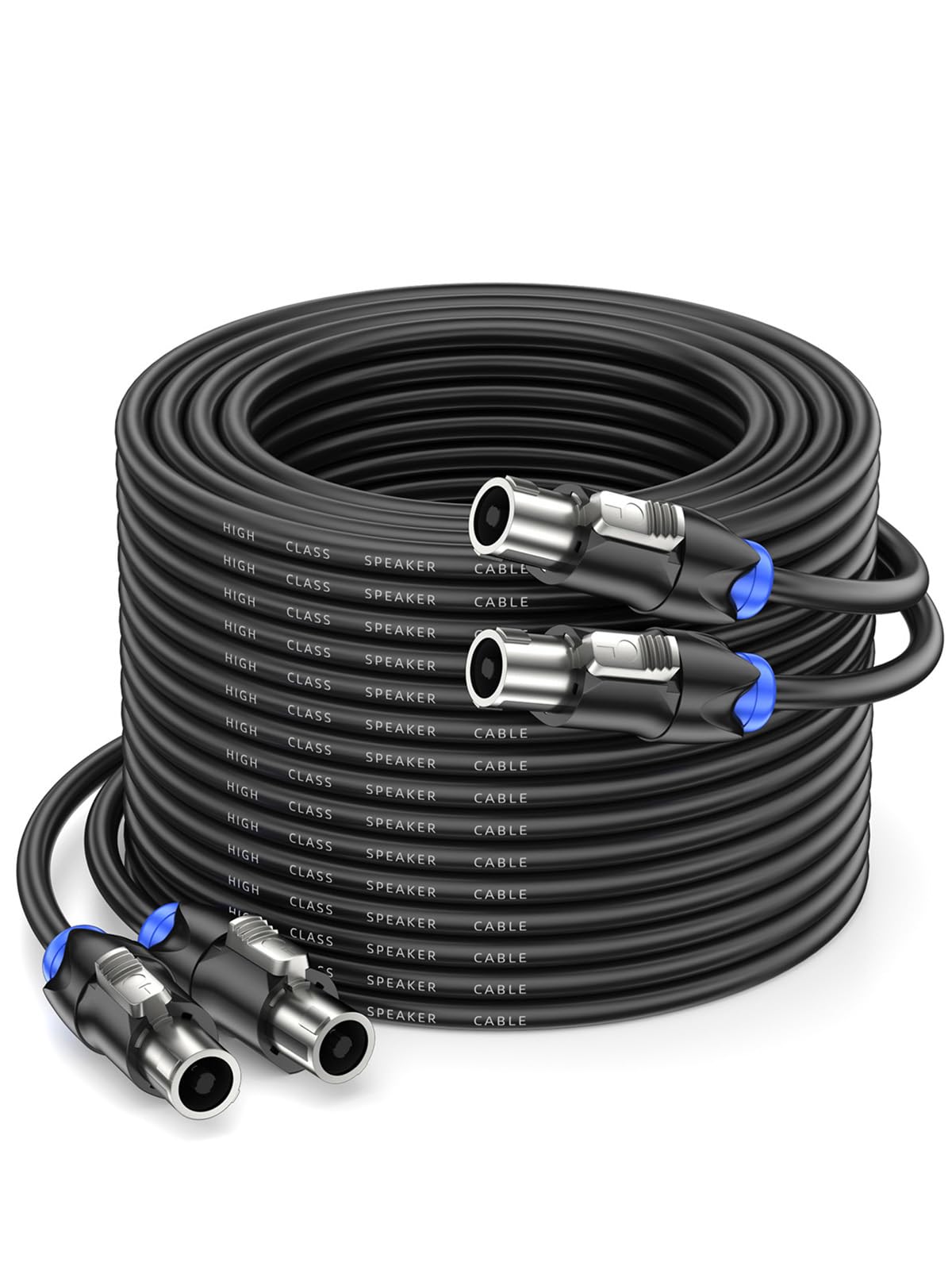 2Pack 20M Câbles Speakon 2 Conducteurs 15AWG pour Amplificateur et enceinte
