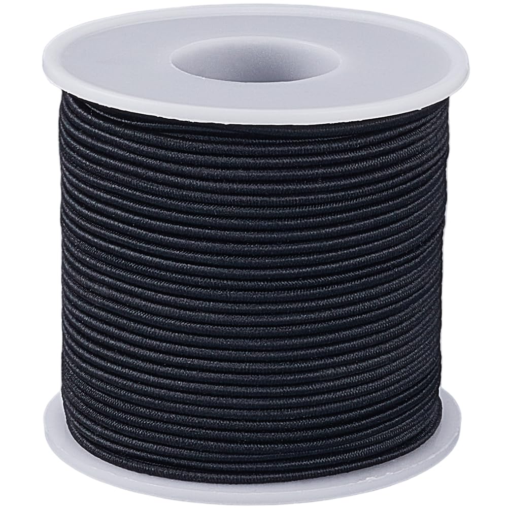 Cordón elástico negro antienredos para crear joyería artesanal sin roturas