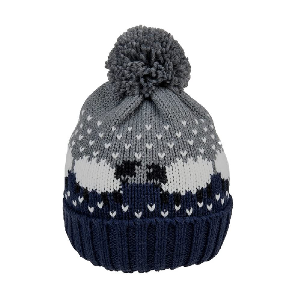 Sheep Bobble Pom Hat (Navy)