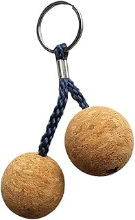 Inzopo Double Ball Floating Cork Keyring, 35mm Floatable Water Buoyant Key Ring, Marine Sailing Kayaking Boat Float Keychain - Parallel, 35mm