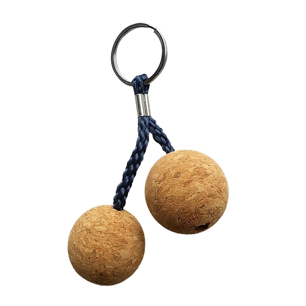 Inzopo Double Ball Floating Cork Keyring, 35mm Floatable Water Buoyant Key Ring, Marine Sailing Kayaking Boat Float Keychain - Parallel, 35mm