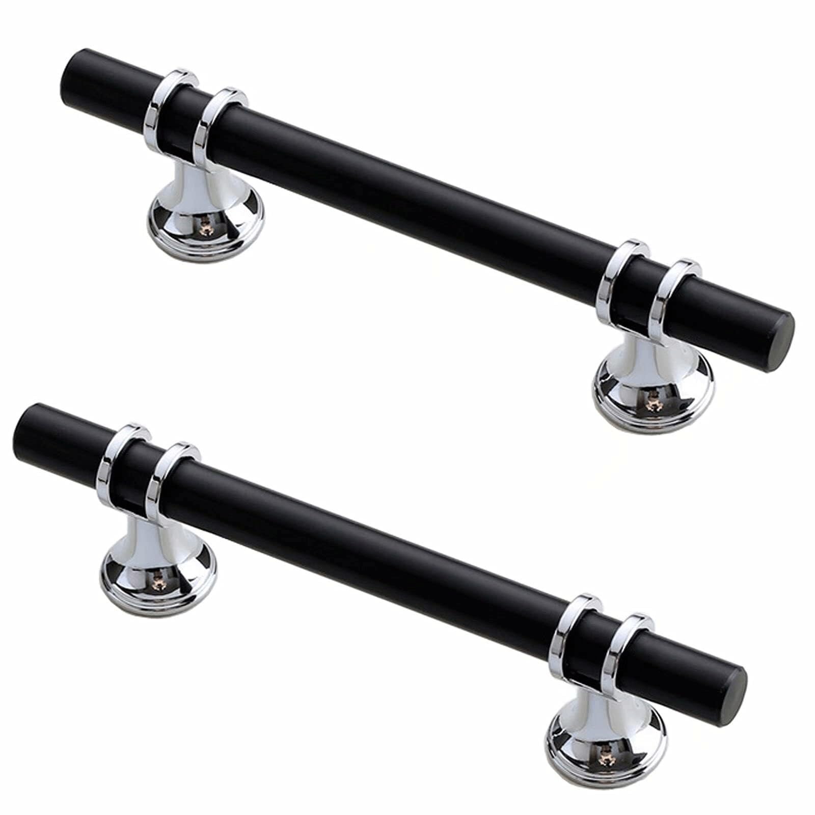 Lcanallyms Silver Kitchen Cabinet Handles, 2Pcs Kitchen Cabinet Pulls, Zinc Alloy Drawer Handles Modern Furniture Hardware Knobs Door For Closet Cupboard Wardrobe(,128 Mm)