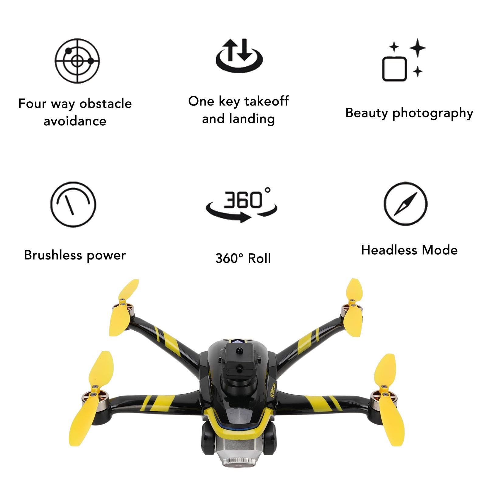 Tonysa Dron Zdalny, Dron 4K UHD w Pionie/poziome/w dół, 360 °, Flip, 4 -drogi Unikanie Przeszkód, Silniki Bezszczotkowe, 50 Minut Lotu, Składany, dla Początkujących (# 2)