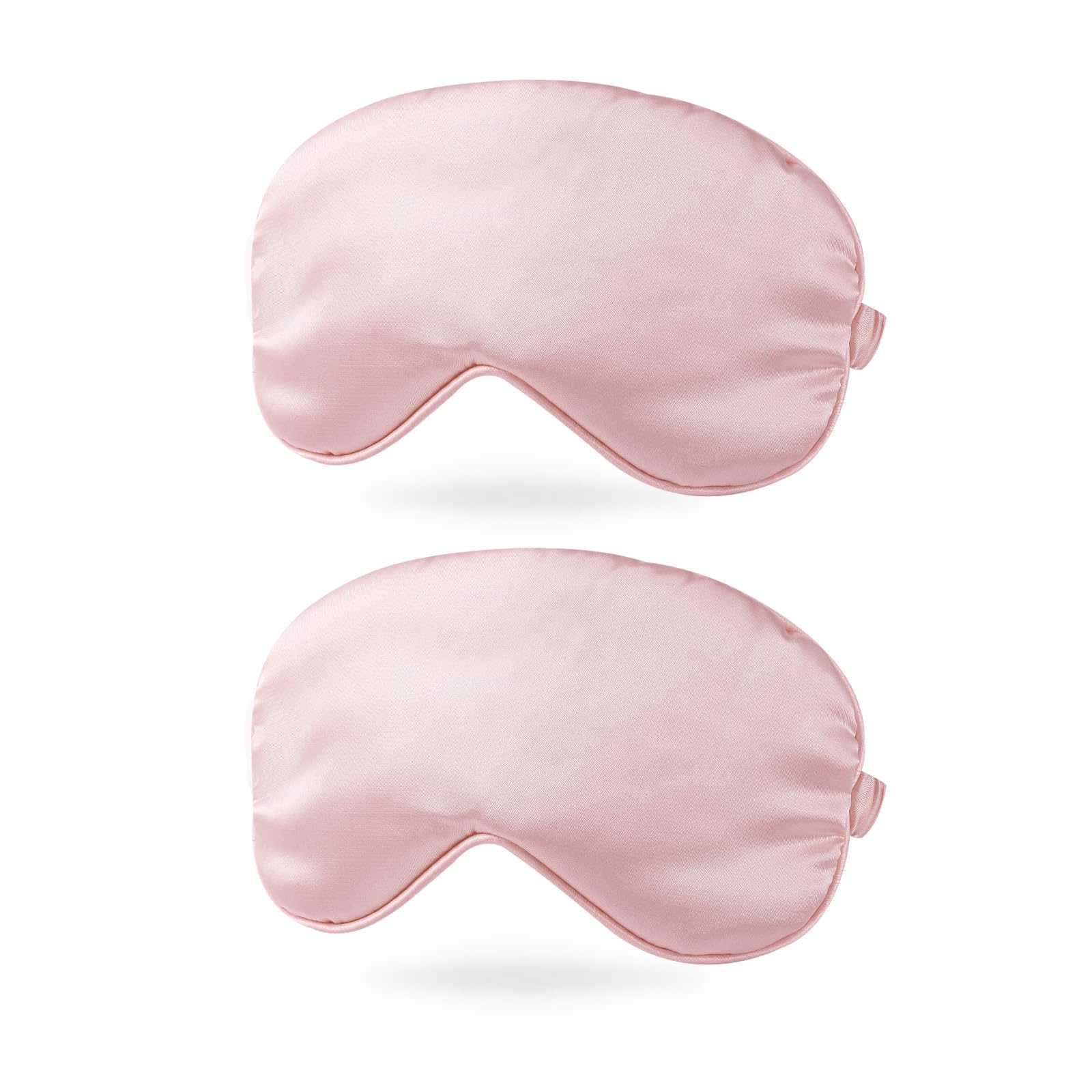 PATIKIL Silk Sleep Mask, 2 Pack Soft Satin Eye Protective Mask Blackout Eye Cover with Elastic Straps for Side Sleeping Women Men Travel, White Pink
