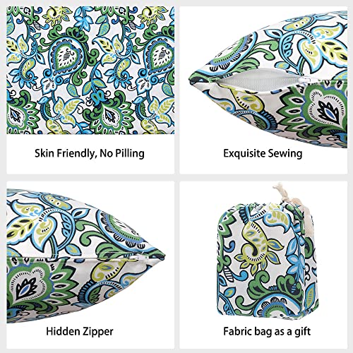 Coussin extérieur imperméable bleu botanique pour salon de jardin