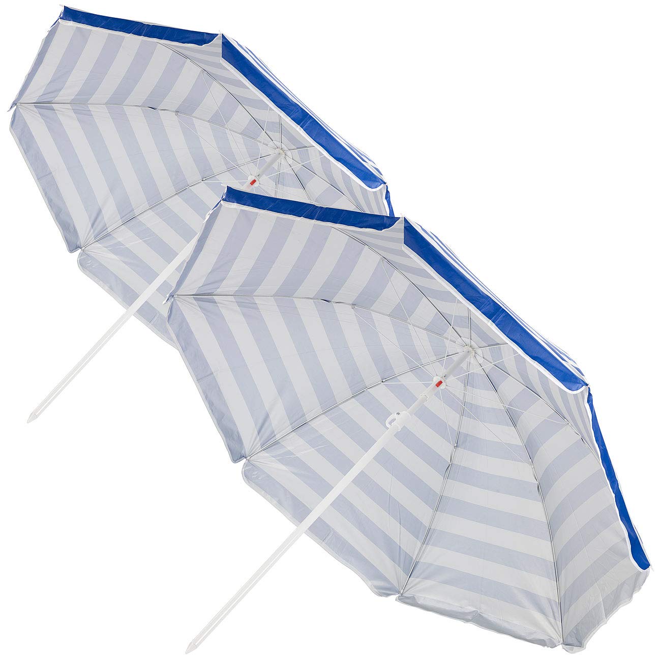 Royal Gardineer Reise Sonnenschirm: 2er-Set Sonnenschirme 2-teilig mit Sonnenschutz UV30+, Tasche, Ø160cm (Strandschirm, Strandschirme UV, Sichtschutz)