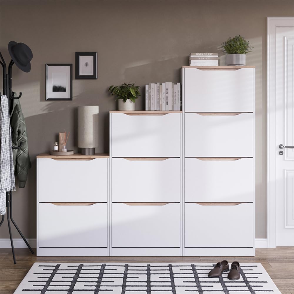 Vicco Wózek na buty "Ruben", Biały/Dąb artisan 60.2 x 120 cm