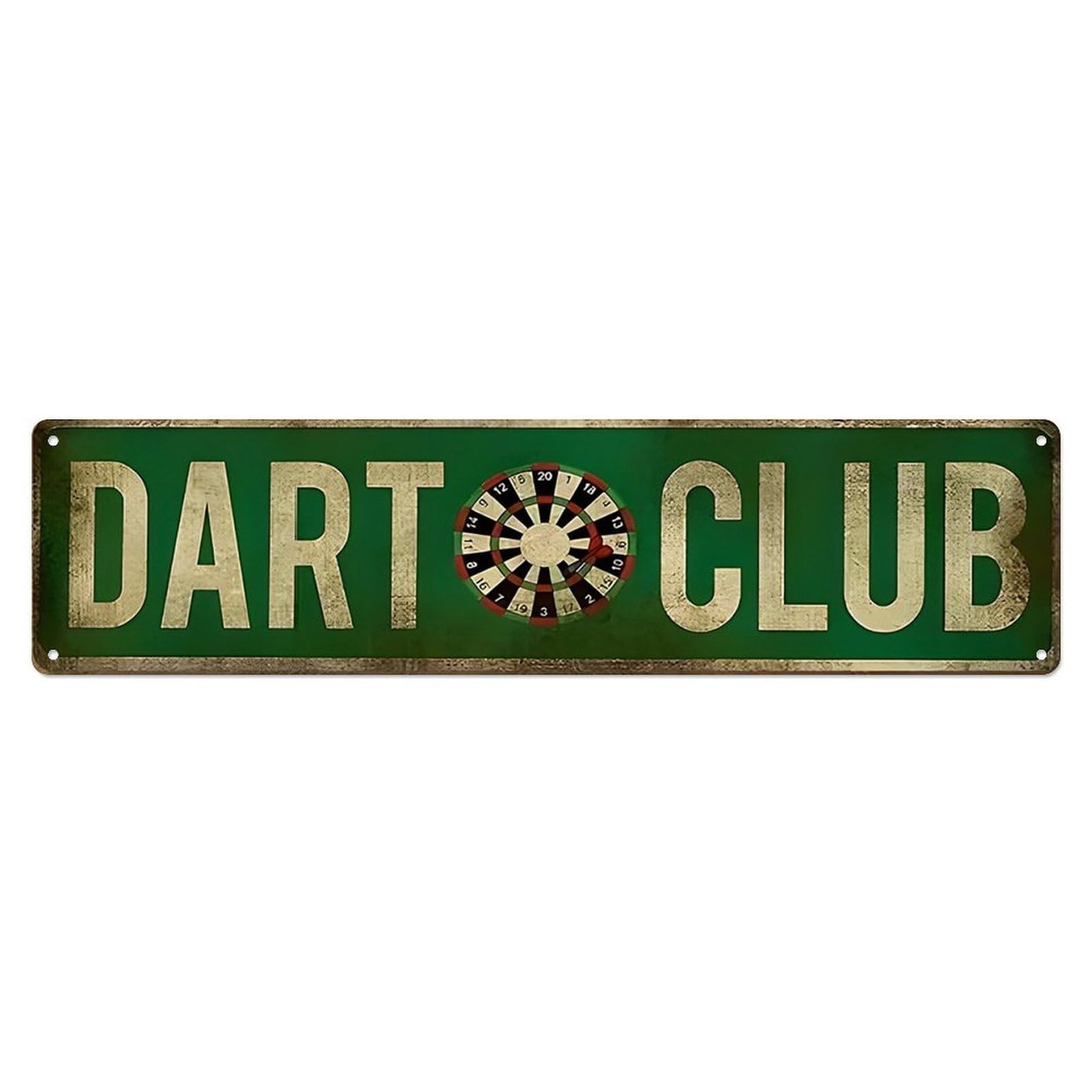 Ldfuieksufg Style Long Vintage Green Dart Club Metal Bar Wall Sign Vintage Aluminium Metal Sign, Retro Wall Decor For Home, Bar, Garage & Farmhouse 10 * 40Cm