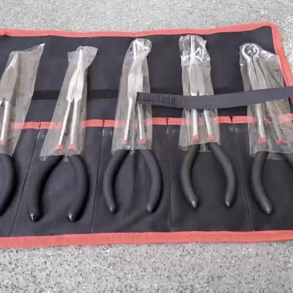 Lisher Pinze a becco slanciato, con manico allungato, set di 5 pezzi di ricambio per pinze a gomito a forma di O 25/45/90 gradi, pinza a becco a gomito