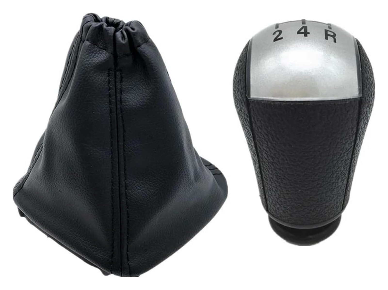 TRASH BIN Car Gear Shift Knob for Transit Van MK7 2006-2013 5 Speed Gear Shift Knob Shifter Lever Gaiter Boot Cover Collar(Silver)