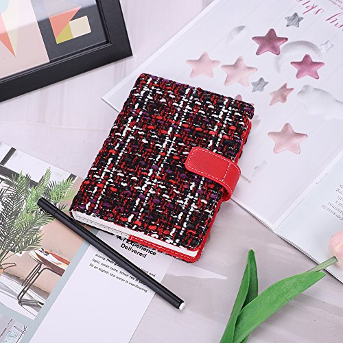 Carnet de Grille A6(165 * 120mm) Agenda Journalier Bureau Scolaire Calepin Couverture en Tissu Littéraire Cahier de Note Journal Intime Notebook Cadeau d'Anniversaire pour Enfant Adulte