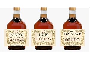 Hennessy Cognac Liquor Personalized Labels You CHOOSE Birthday Groomsman Best Man Wedding Stickers
