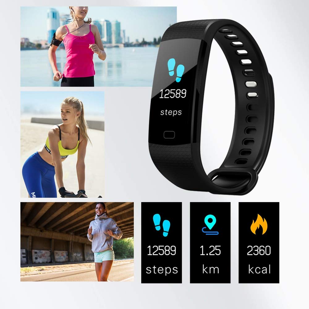 KANBUN Bluetooth inteligentna bransoletka kolorowy ekran Y5 Smartband pulsometr pomiar ciśnienia krwi fitness tracker inteligentny zegarek męski
