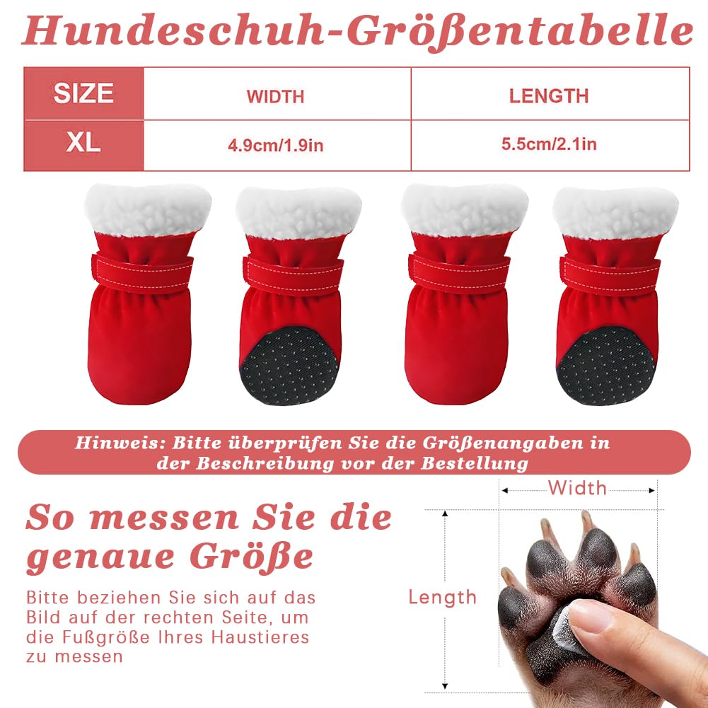 agctrler Pack of 4 Dog Shoes, Paw Protection, Waterproof, Non-Slip Dog Shoes, Dog Shoes, Paw Protection, Outdoor - Image 2