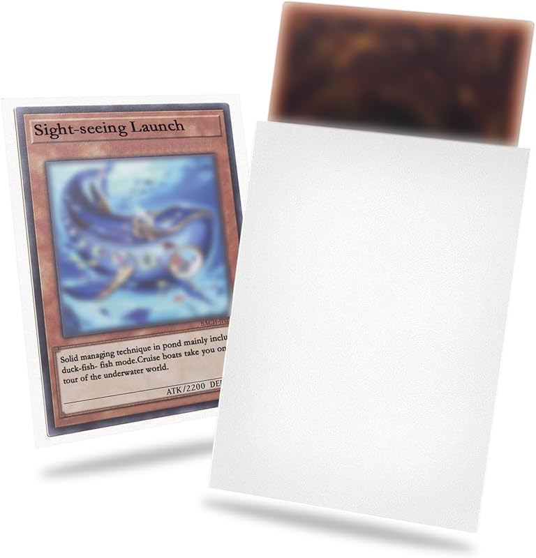 200 Pack Card Sleeve Compatible with Yu-gi-oh Card Sleeve Japanese 62x89mm | White Small Card Sleeves Photocard Sleeves 62x89mm, Back Textured Perfect Shuffling, Protect Your Japanese Sized Photocard