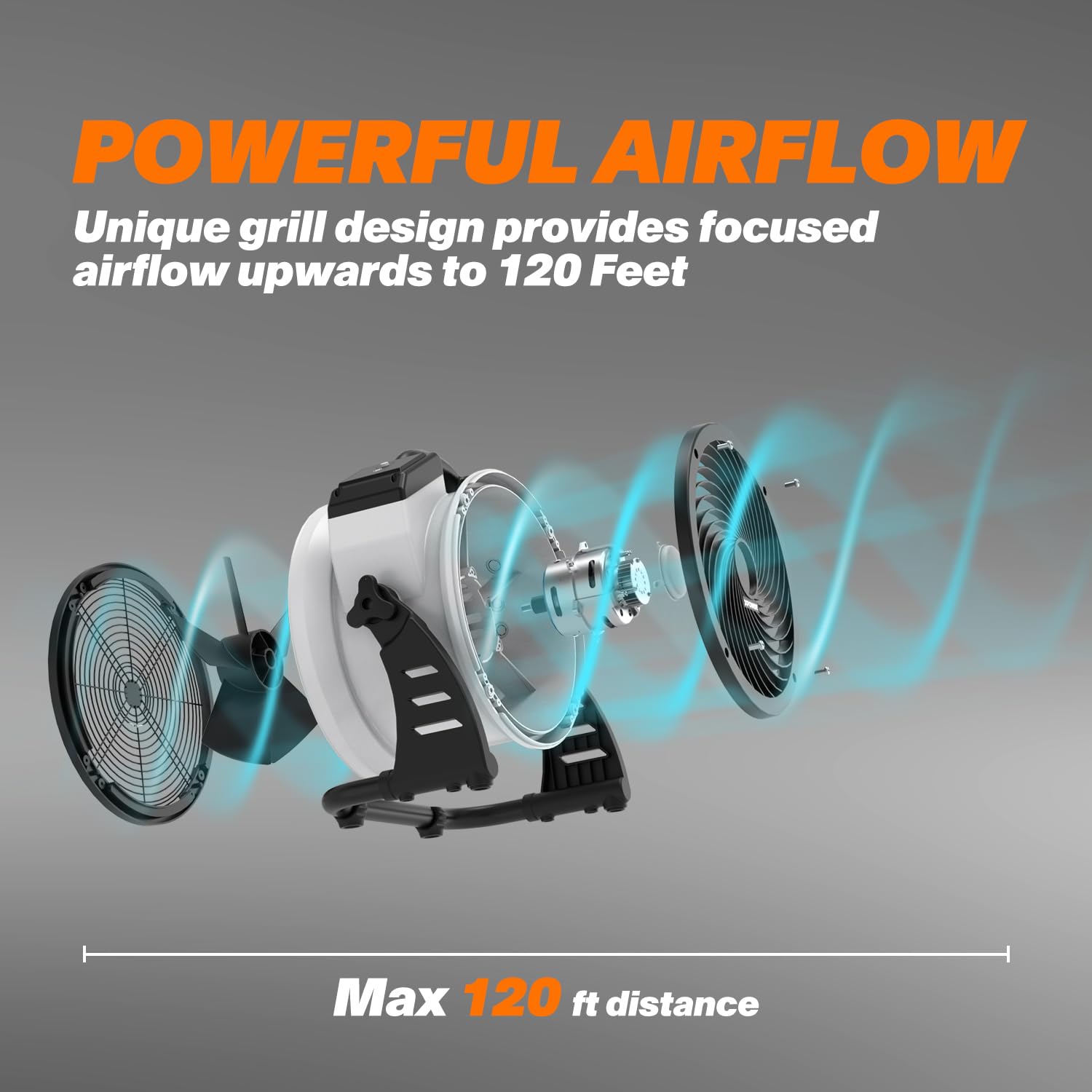 XPower FC-100L wysokowydajny przemysłowy wiatrak powietrza do całego pomieszczenia, cyrkulator powietrza, wielofunkcyjny wentylator podłogowy o zmiennej prędkości