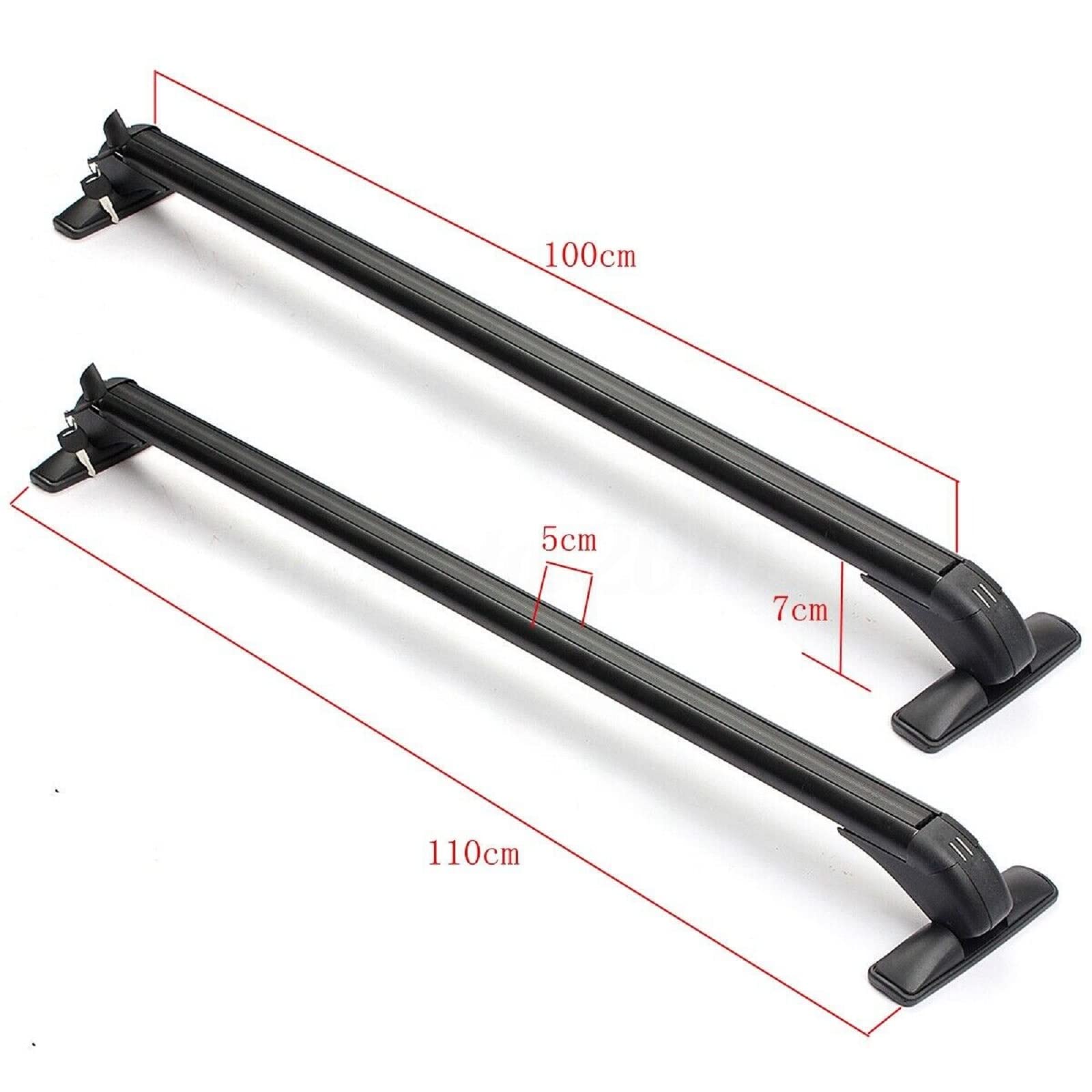Car Roof Rack, Cross Bar Luggage Carrier Rack 2PCS Lockable Anti-Theft 43.3-44.88" Car Top Rack Universal Black
