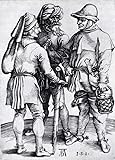 Taille Par DéFaut: (58x90cm) XcBAIHOUD De Célèbres Tableaux Imprimer Affiche Graffiti Paintings Trois paysans en conversation Albrecht Durer Toile Avec Image Pour Décoration Murale 60x90cm