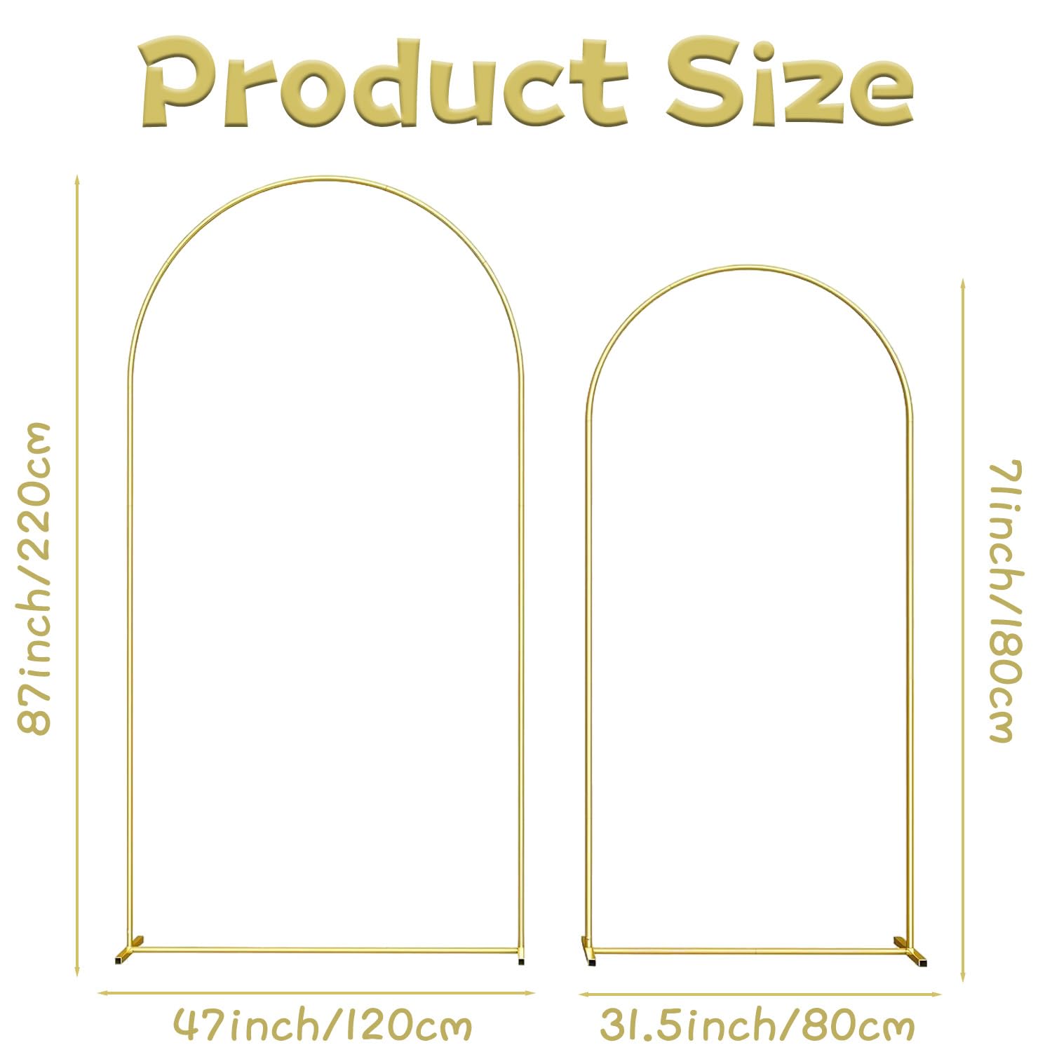 Acidea Lot de 2 supports pour arche de mariage, 2,2 m/1,8 m, cadre de fond avec clous de sol, sacs à eau pour fête d'anniversaire, fête prénatale, décoration de fête