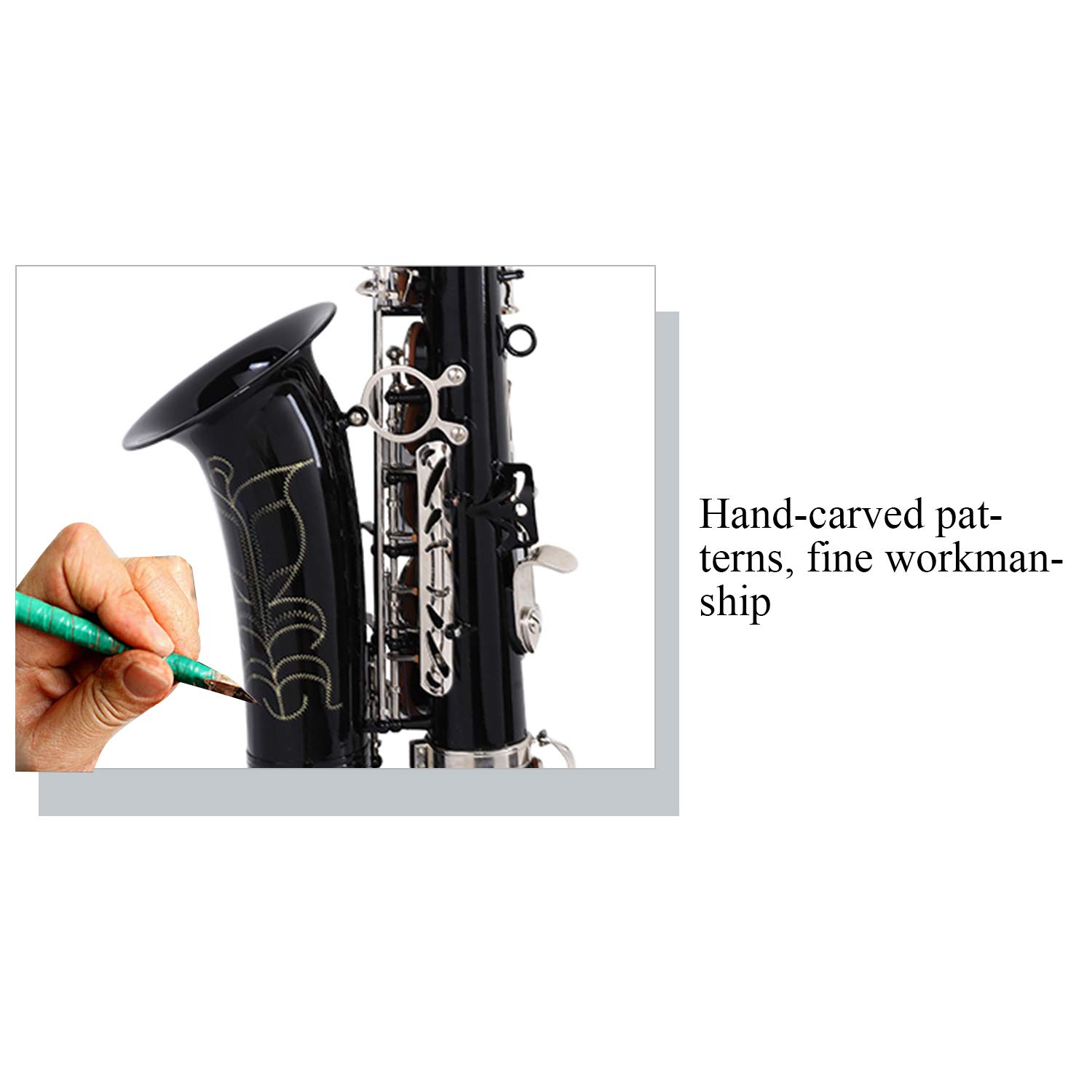 Sax, RiToEasysports SLADE Sassofono Mediante Mib Sassofono Contralto con Accessori Nero