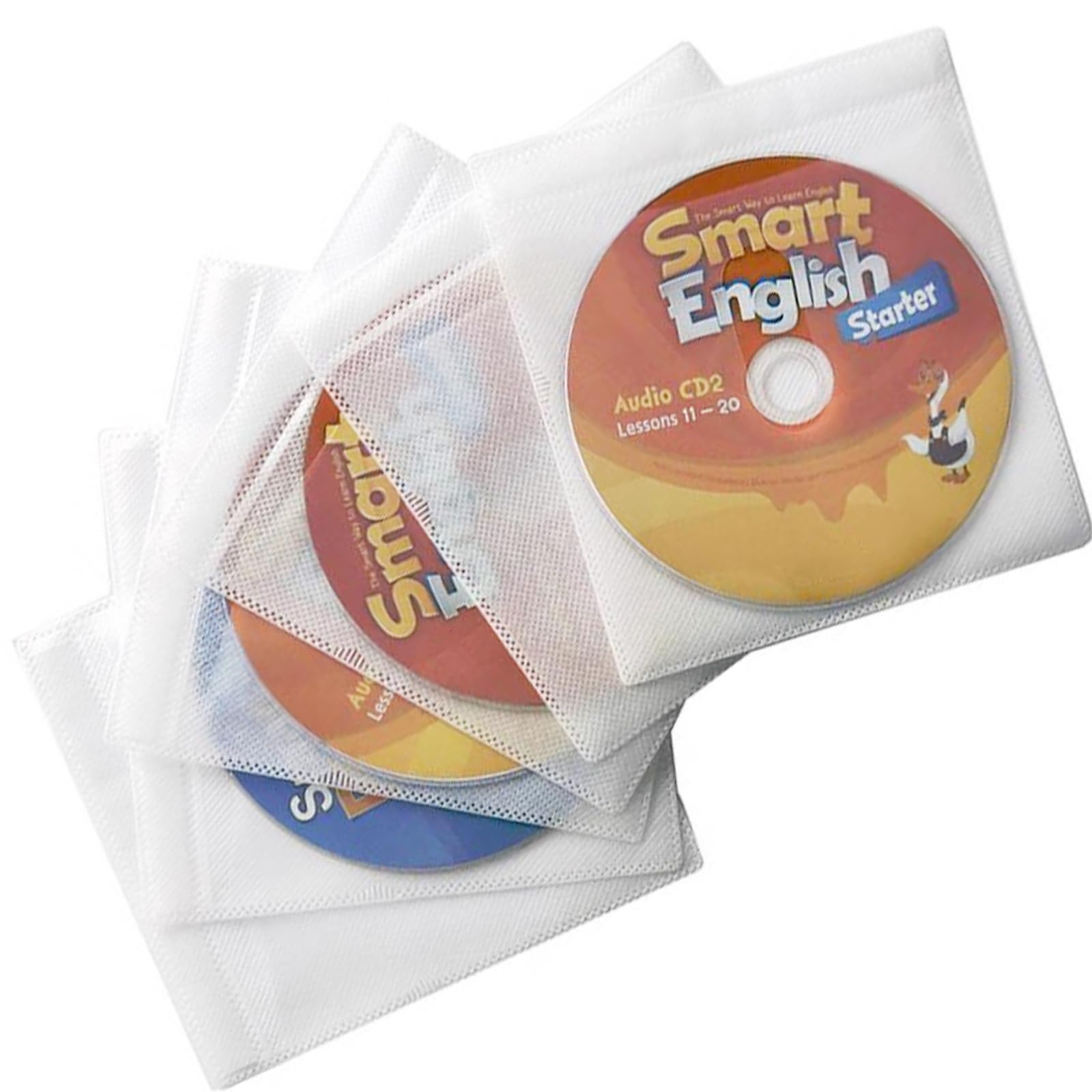 200 pezzi CD-DVD, custodie in plastica per DVD/CD, custodia standard a doppia faccia in plastica per CD, cartelle di archiviazione CD e DVD per conservare dischi spazi vuoti BD, (bianco)