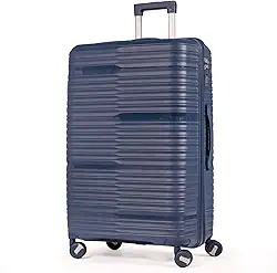 Mala Grande De Viagem 32Kg Polipropileno 8 Rodas 360 Giratória Para Despachar Rígida Leve Tamanho G Viajem Internacional Resistente (AZUL, GRANDE)