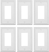 Vista 148 de Paquete de 2 cubiertas de placa de interruptor de luz de doble palanca, cubiertas decorativas de placa de doble interruptor Pearls, placa de pared