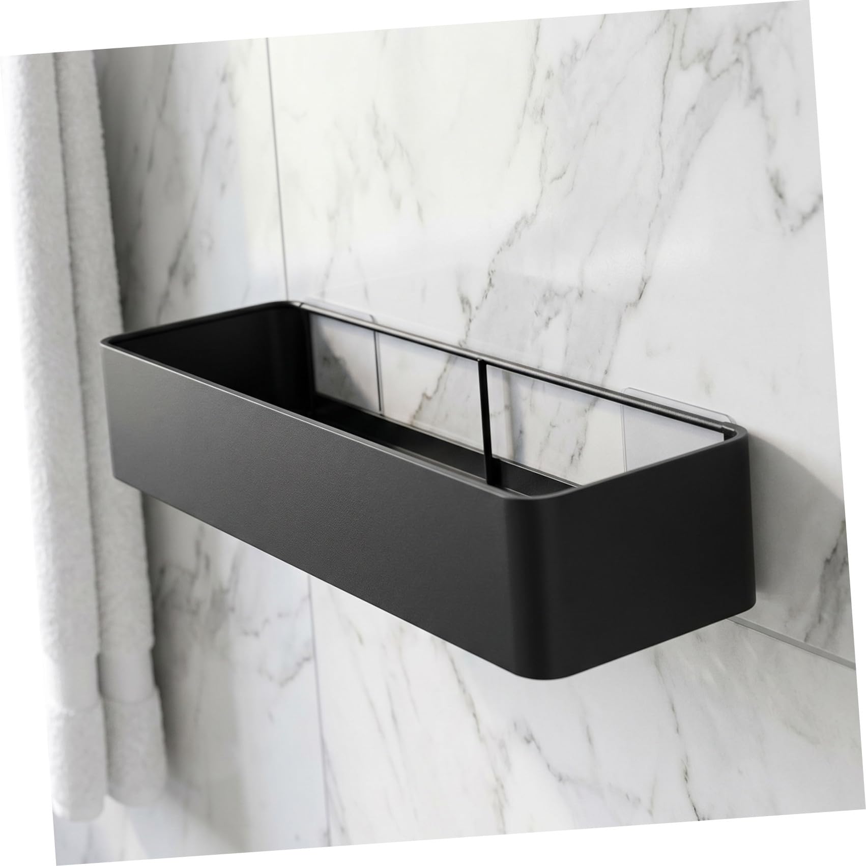 Estante de Ducha sin Perforación Resistente Oxidación 2 Repisas de Acero al Carbono y Diseño de Drenaje Rápido para Baño y Dormitorio