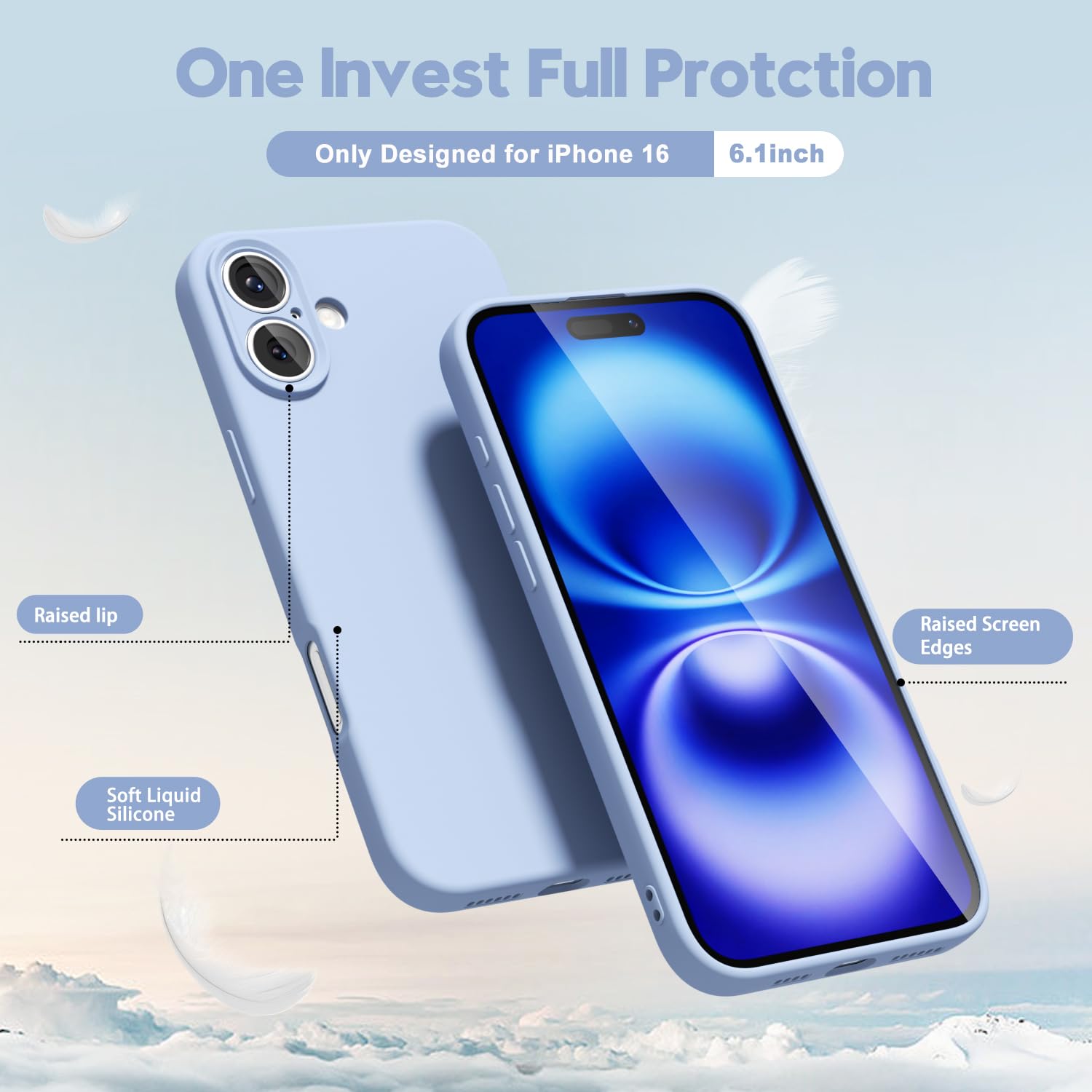oakxco for iPhone 16 Pro Max Case Liquid Silicone, Soft Rubber Gel Elegant Aesthetic Basic Simple Cover, Cute Thin Slim TPU Matte Solid Color Plain Smooth Case for Women Girl, Light Pink — view 250