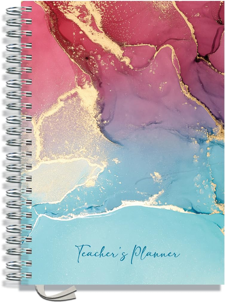 Teacher Planner 2026-2027 A4 size by Pirongs | 7 Lesson Planner for Teachers | Page a day | Undated - Rose Tide