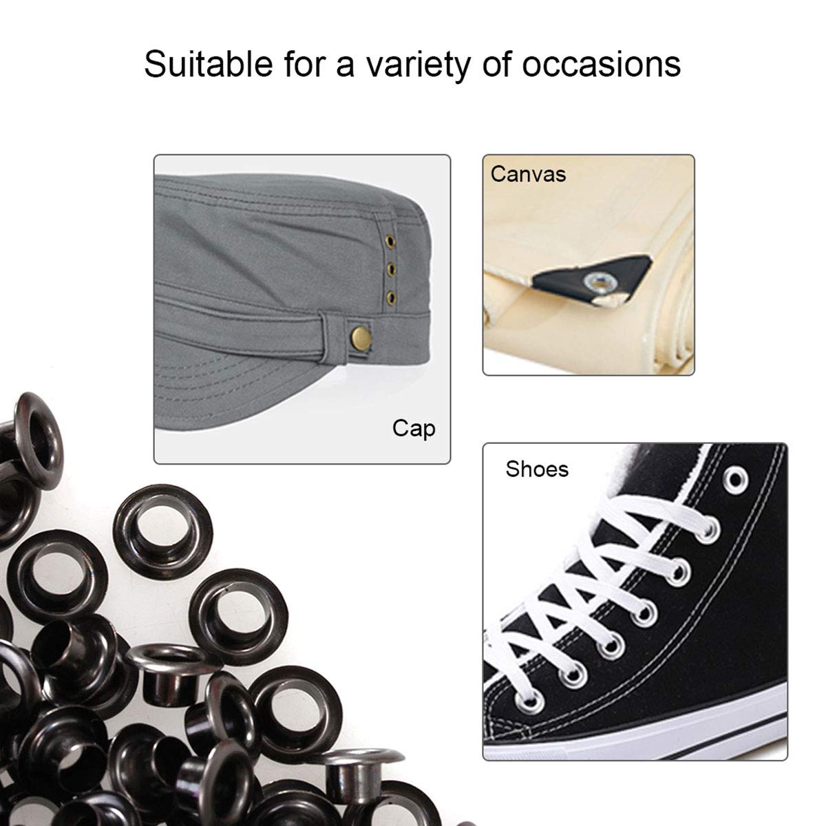 ECYC 100Pcs Bronze Metal Grommets Eyelets DIY Scrapbooking Leathercraf Clothes Accessories, 5mm Hole