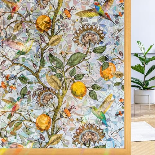 Película de privacidad para ventana con diseño árbol de granada miniatura 2