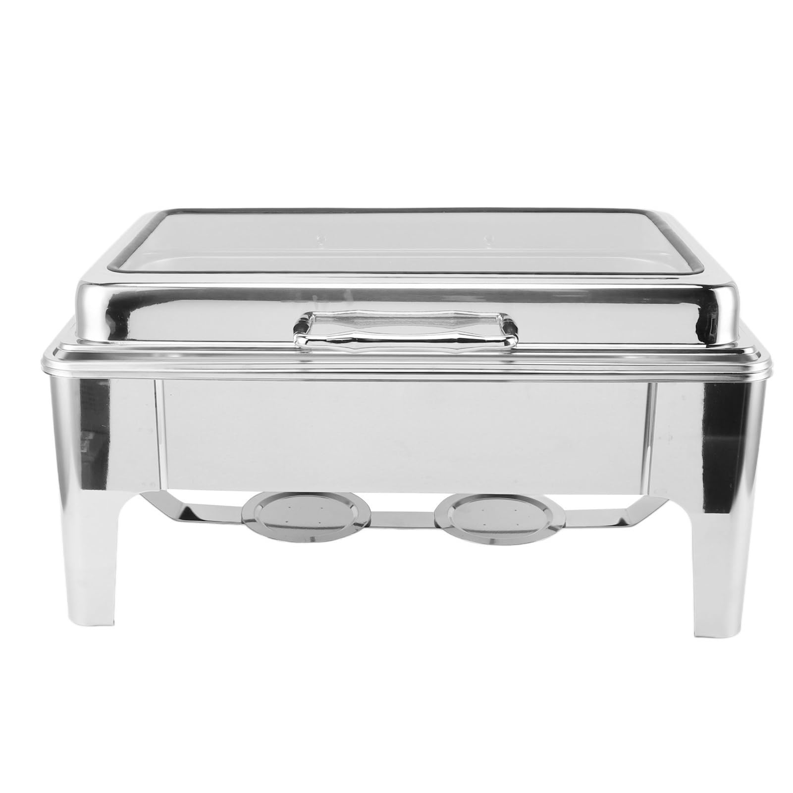 Calentador de Alimentos para Catering con Calefacción por Alcohol, Calentador de Patas Rectas Rectangulares Visibles para Restaurante, Juego de Buffet con Tapa para Cocinar (1