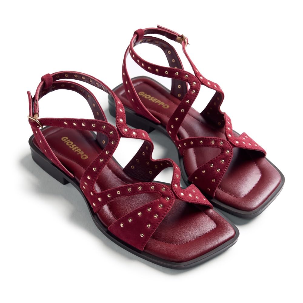 GIOSEPPO Women's Urbank T-Strap, Burgundy, 7.5 UK