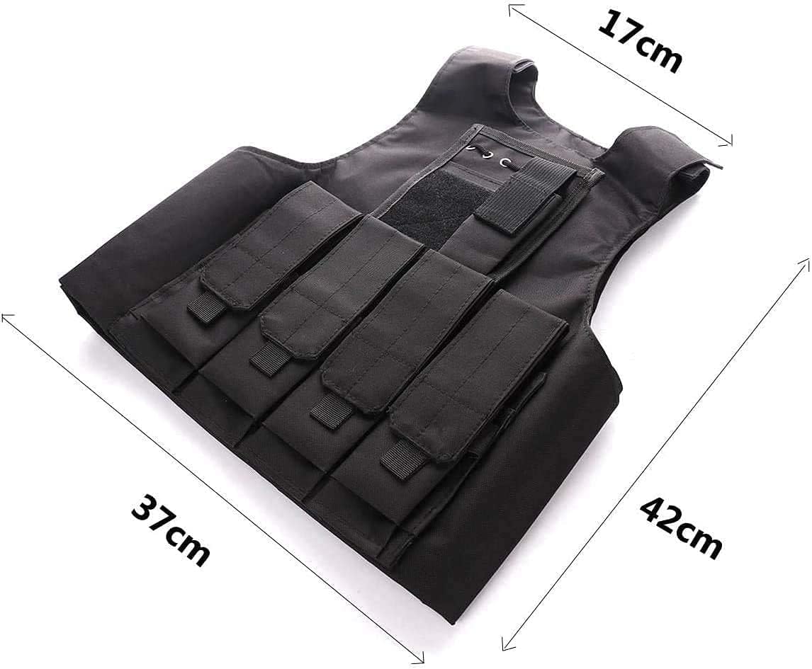 Toyfun Kids Tactical Vest Kit Woodland Camo Combat Assault Waistcoat Army/Military/Police Style, Adjustable and Multi-Colors - Image 4