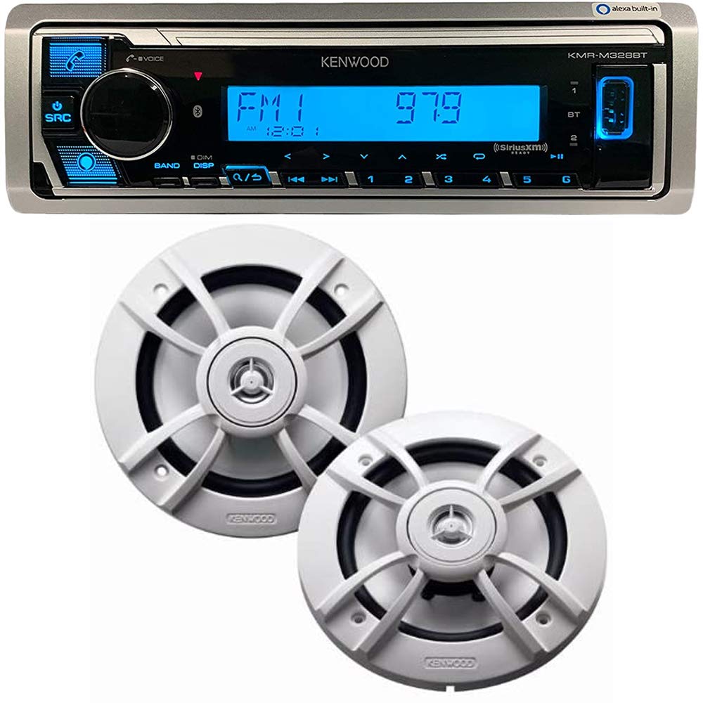 KenwoodPKG-MR328BT Receiver Package + 6-1/2" Marine Speaker (KMR-M328BT & KFC-1633MRW)