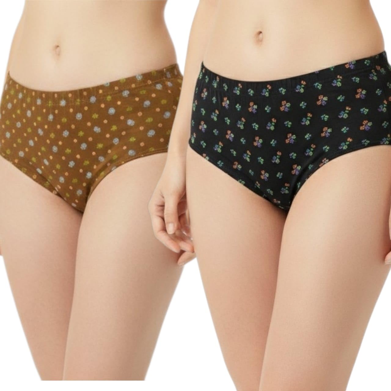 Women Cotton Printed Panty Soft Stretch Elastic Waist Breathable Fabric and Skin-Friendly Multicolor-image-38