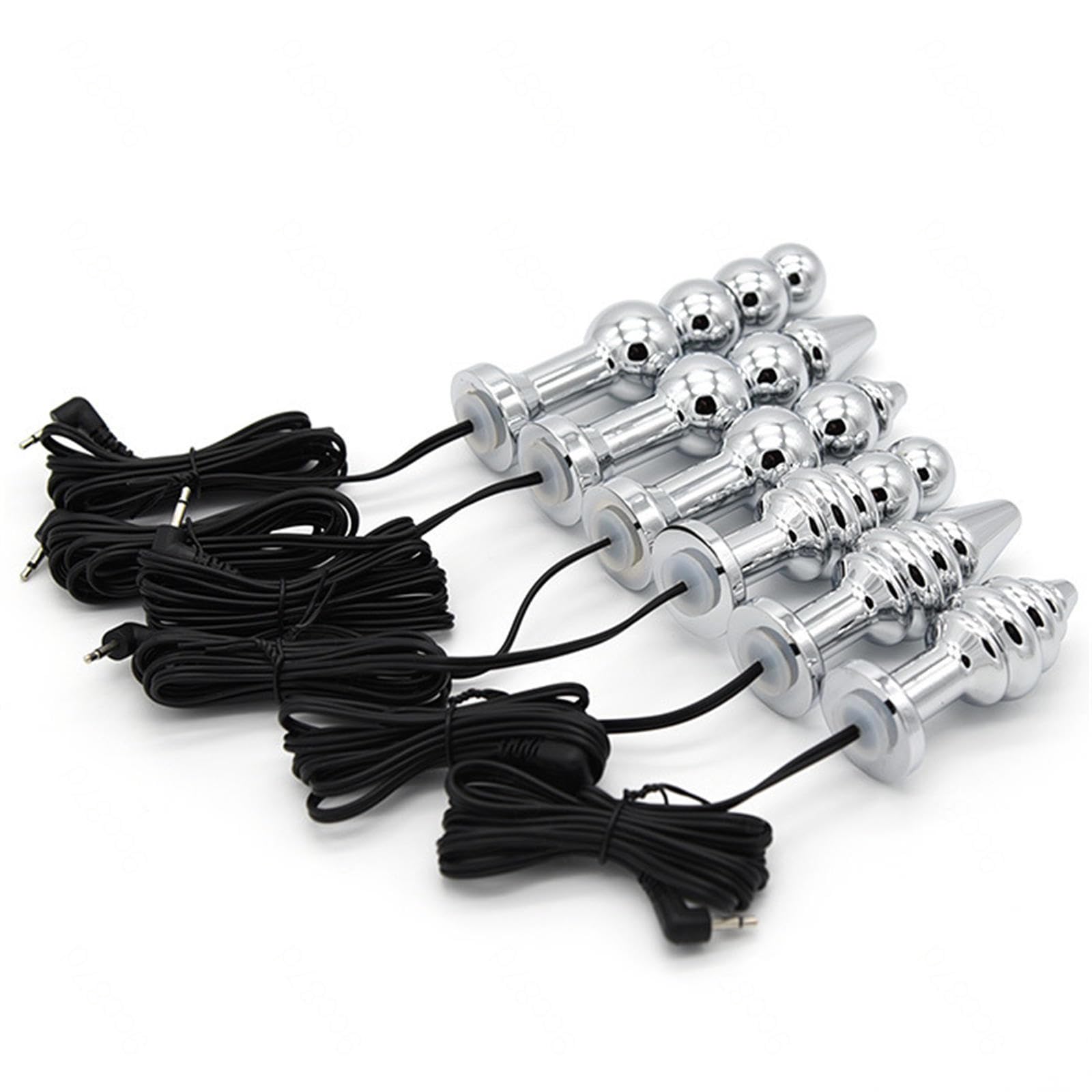 Elektrostimulation Set, Electro Butt Plug Elektroschock Zubehör Anal Trainer Prostatamassager Elektroschock Kabel-Sex-Spielzeug Elektrostimulation für Frauen Männer