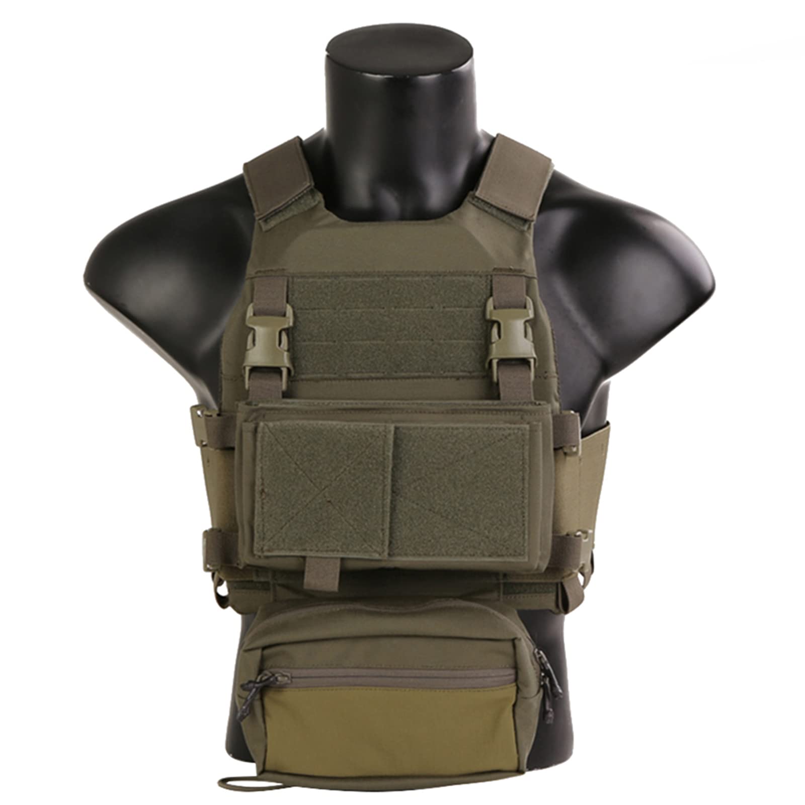 EMERSONGEARS Tactical Molle Chest Rig Vest 500D Laser Cut Vest Tactical Quick Release Modular Magazine Pouch FCSK MK3 Chest Rig Backpack for Airsoft Hunting