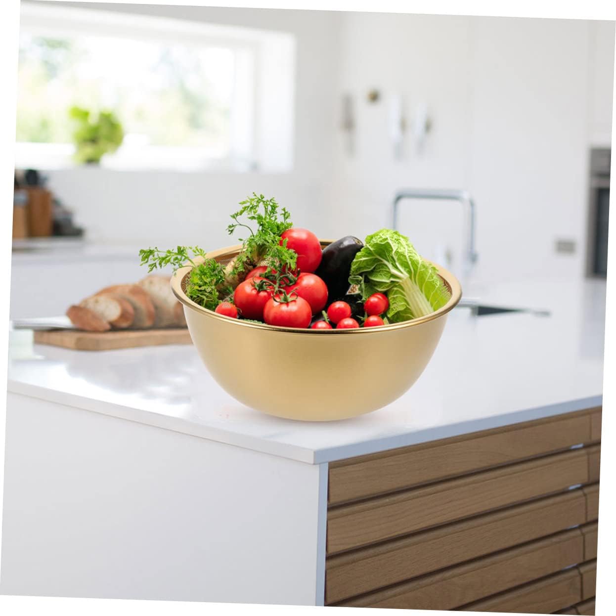 Fruit Basket for Kitchen Counter Drainer Food Basket Fine Mesh Strainer Dish Strainer