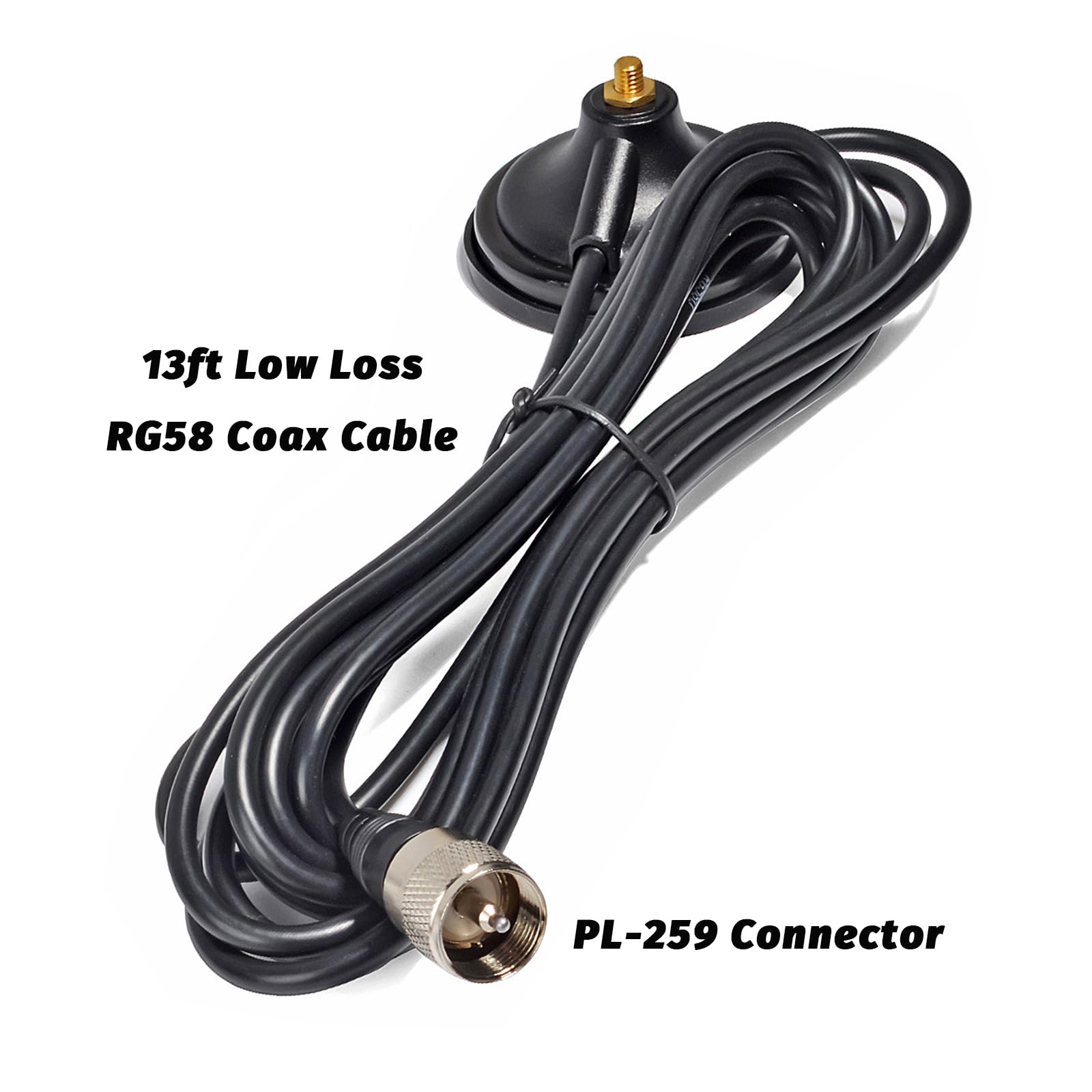 TWAYRDIO GMRS - Antena con soporte magnético, cable coaxial RG58 de 13 pies, conector PL259, antena de radio GMRS de 462-467 MHz para radios móviles Midland BTECH Radioddity Retevis QYT GMRS
