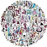 70pcs Monster High Stickers for Teens Cool Anime Waterproof Vinyl Decals Water Bottles Tonys and Gifts Teens Girls Perfect for Laptop Skateboard Bike Cup Motorcycle Scrapbook Phone Travel Case Bumper