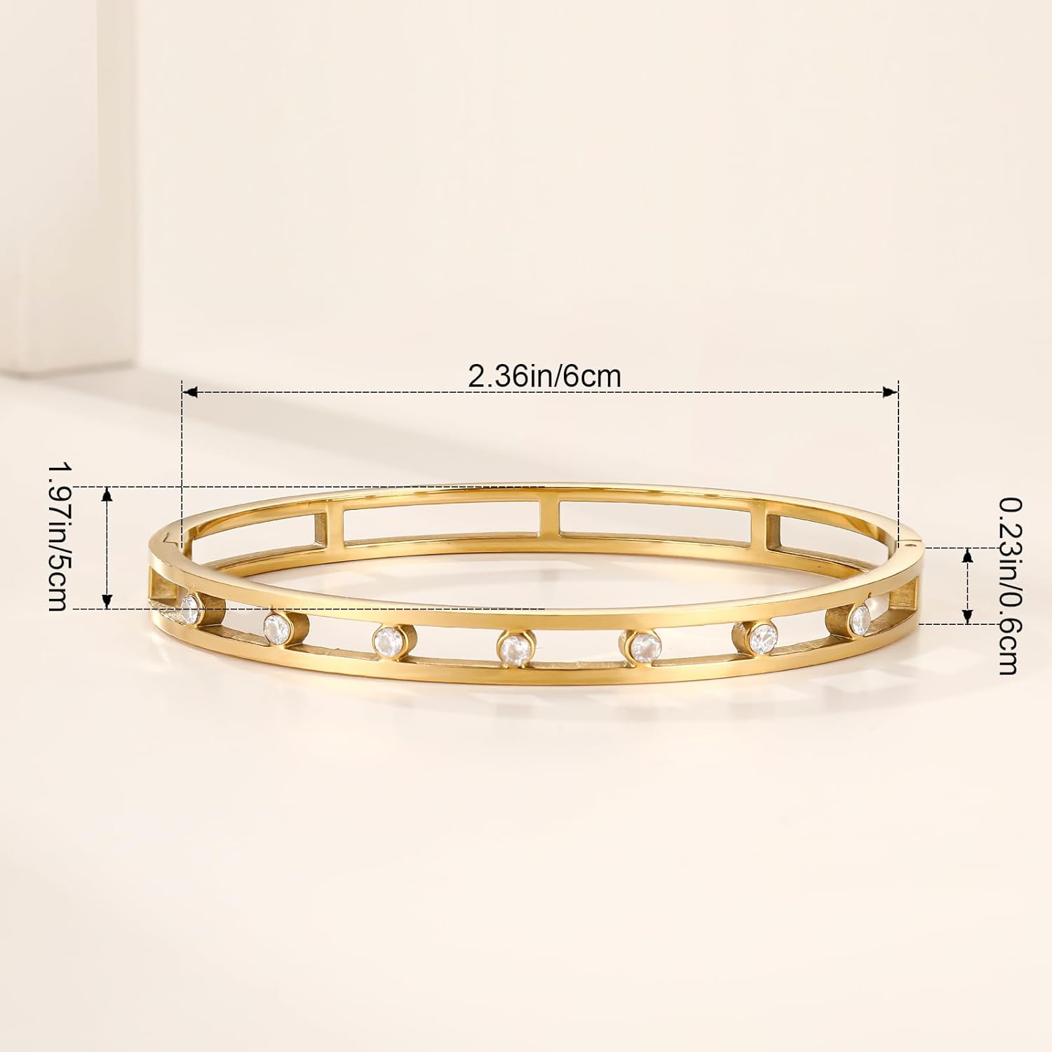 Gold Bangle Bracelets for Women, 18K Gold/Silver Plated Bangles for Women Gold Bracelets for Women Cuff Bracelet Tarnish Free Jewelry for Women Accessories for Her Gifts - Image 3