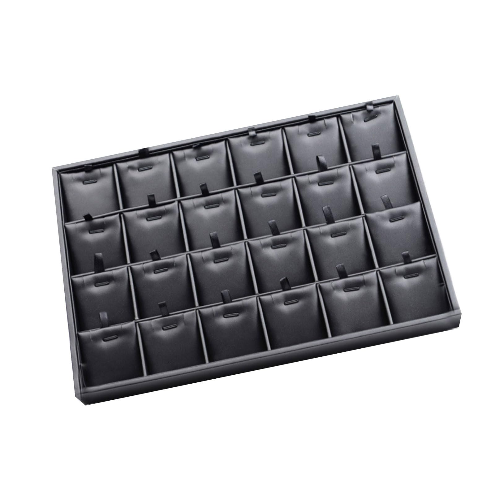 Msioytog Black Leather Jewelry Display Tray Perfect for Arranging Rings Earrings Necklaces and Bracelets with Sturdy Water Resistant Construction Jewelry Display for Shop