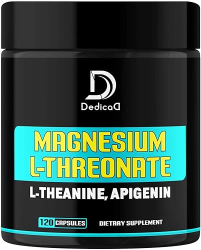 L-treonato de magnesio 2250 mg con L-teanina y apigenina - 120 cápsulas - Suplemento complejo triple de magnesio