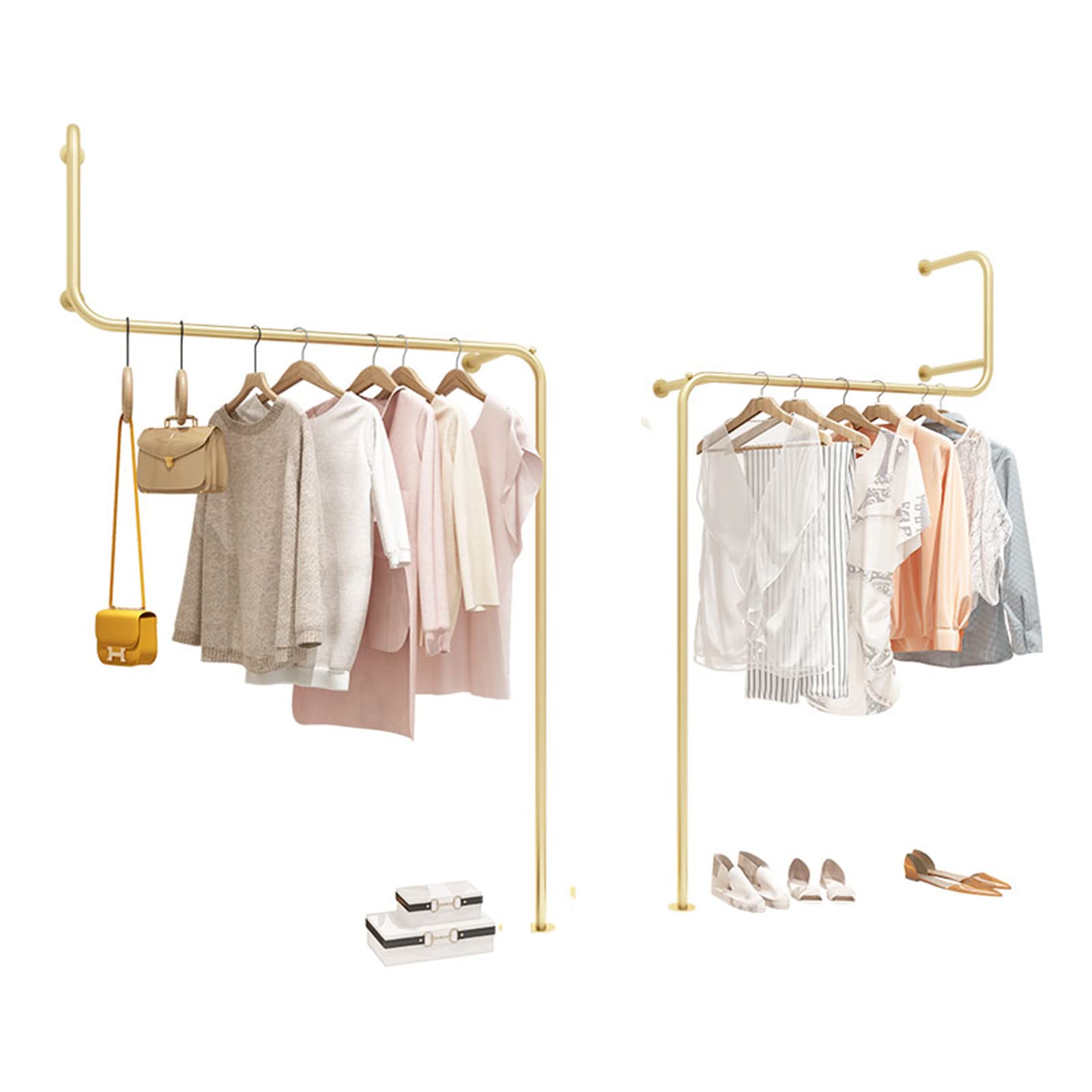 CENAP 2pcs Creative Display Garment Racks in Boutique Clothing Stores,Modern Wall Mounted Retail Garment Rack,Industrial Pipe Clothing Rack