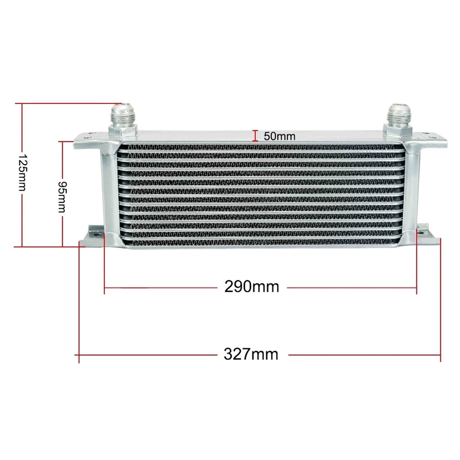 refrigeración del motor Kit de enfriador aceite Universal 13 filas y adaptador ajuste macho reubicación filtro, M20x1.5 con manguera trenzada acero(Silver 13 row)