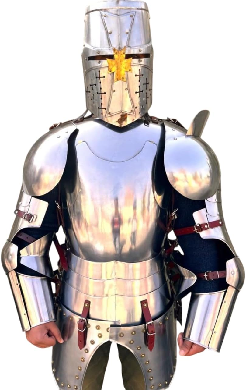 ARTIZANSTORE Handmade Medieval Knight Armor Full Suit | Wearable Steel Costume, LARP Cosplay