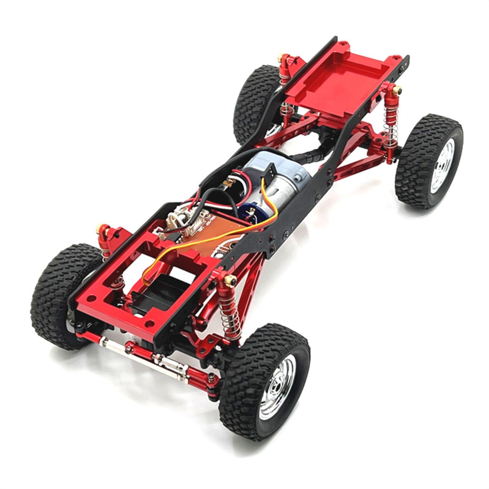 1:12 RC Car Metall Upgrade Kits Stoßdämpferplatte Vorder Und Hinterachs Spurstangenbasis Spurstangen für MN78 RC Car Crawler DIY Zubehör, Rot